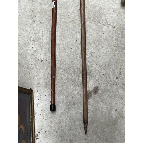 679 - Two vintage bentwood walking sticks, approx 97cm H (2)