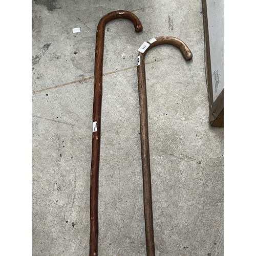 679 - Two vintage bentwood walking sticks, approx 97cm H (2)