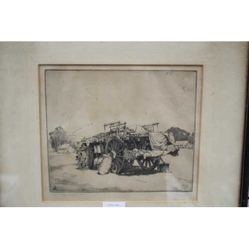 705 - Alfred Edward (Ernest) Warner (1879-1968) Australia, etching, The overflow wagon, 1/60, signed lower... 