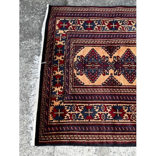 729 - Fine weave hand knotted wool carpet, approx 170cm x 125cm