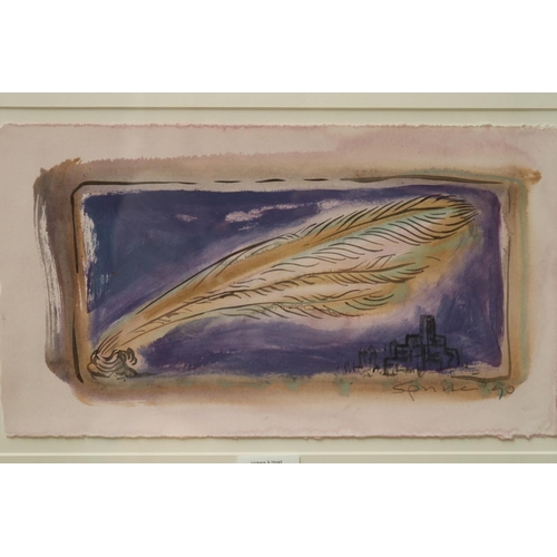 732 - Unknown, watercolour on paper, signed lower right, dated 70, approx 19cm x 35cm