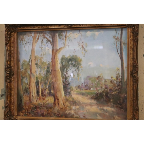 733 - Andrew Park (Working 1940s-60s) Australia, The Country Road, oil on board, signed lower left. Proven... 