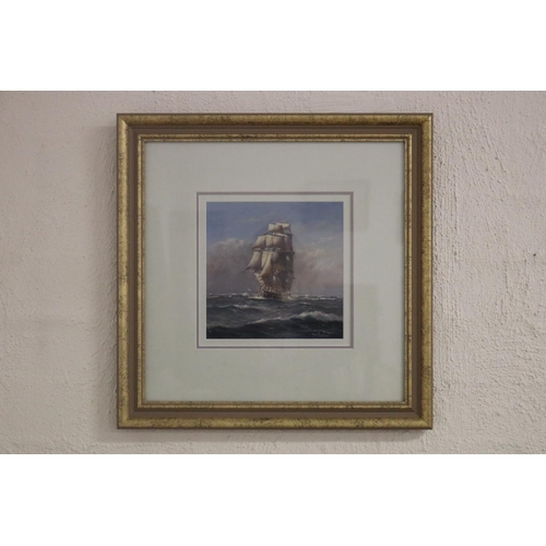 738 - Ian Hansen (1948-.) Australia, Ship Flying Cloud, oil on board signed lower right, approx 19.2 cm x ... 