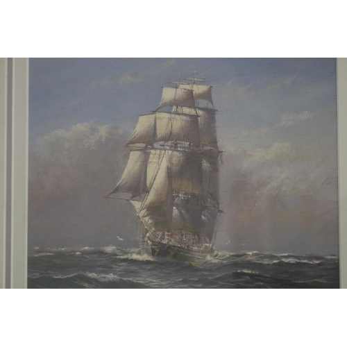 738 - Ian Hansen (1948-.) Australia, Ship Flying Cloud, oil on board signed lower right, approx 19.2 cm x ... 