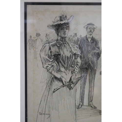 751 - Benjamin Edwin Minns (1864-1937) Australia. Indian ink drawing, approx 30cm x 25 cm. This item was i... 