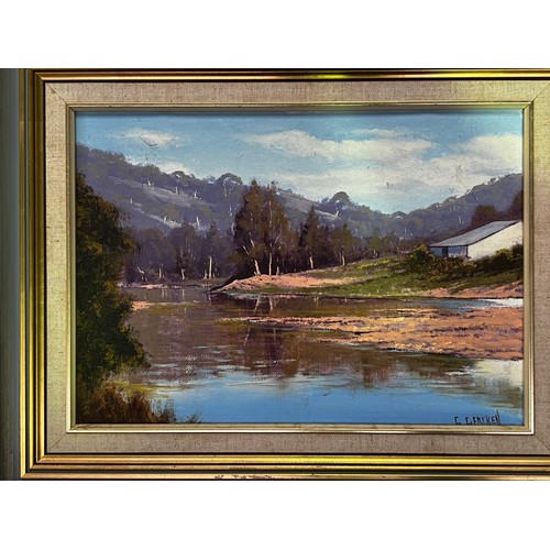 754 - Grahame Gercken (1960-.) Australia, Reflections of the Turon river Sofala, oil on board, signed lowe... 