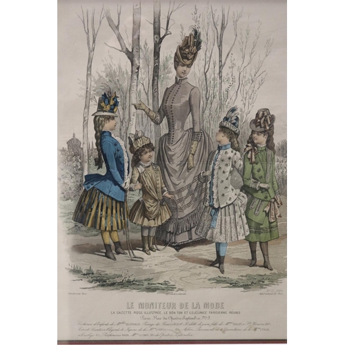 716 - Antique 1880's French fashion plate, approx 32cm x 23cm