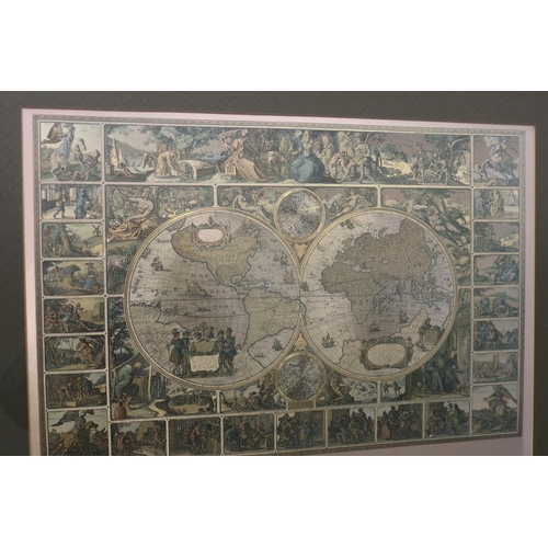 719 - Piscator world Map, published by F.J Warren Limited Hitchen U.K, approx 41cm x 50cm