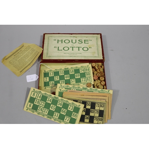 803 - Vintage English board game, House or Lotto, approx 14cm x 24cm