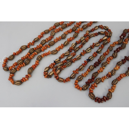 831 - Three Australian Aboriginal poker work gum nut & bead necklaces (3)  circa 1980's Napperby station