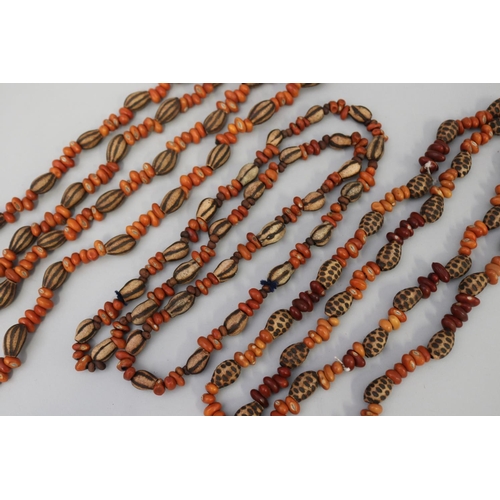 831 - Three Australian Aboriginal poker work gum nut & bead necklaces (3)  circa 1980's Napperby station