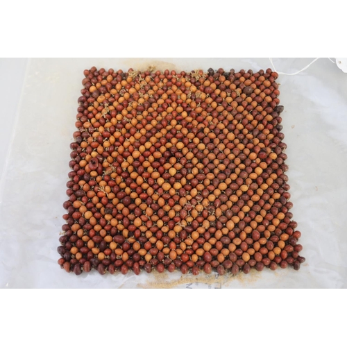 834 - Leslie Pultara, unique Aboriginal bead and human hair mat