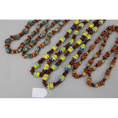 838 - Three Australian Aboriginal painted gum nut and bead necklaces (3) circa 1980's  Napperby station