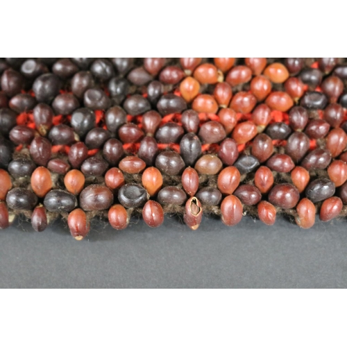842 - Liza Pultara, (Australian Aboriginal deceased) bead mat woven with human hair & beans, 1970s, Anmatj... 