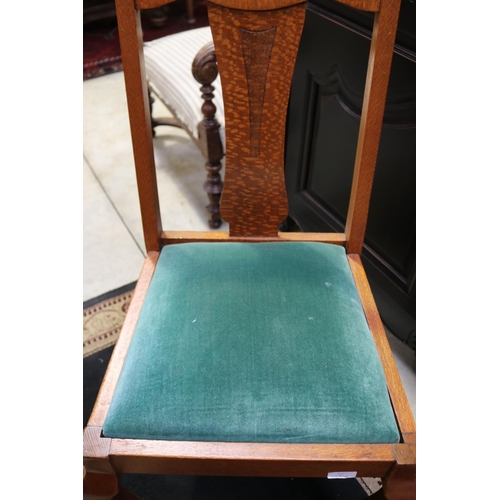 691 - Single chair with green upholstered seat