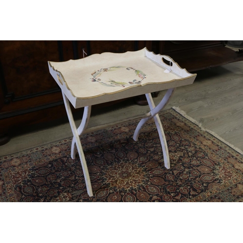 860 - Modern tray table, with gumnut painted motif, approx 61cm H x 55cm W x 47cm D