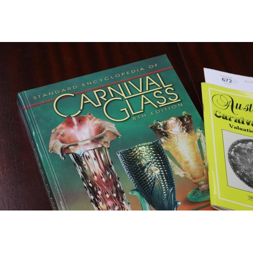 672 - Standard Encyclopedia of Carnival Glass 8th Edition & Australian Carnival Glass Valuation Guide (2)