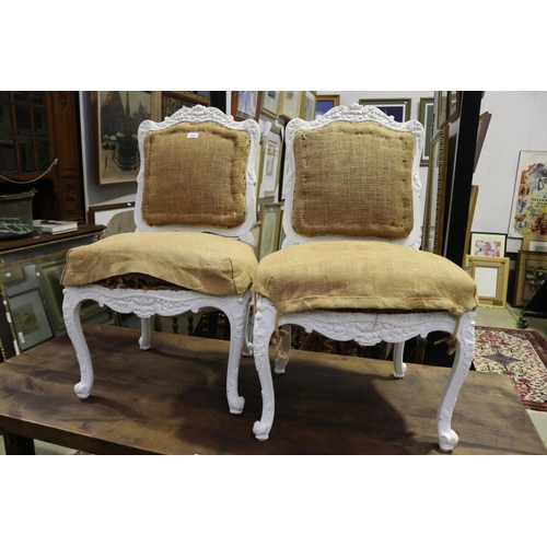 693 - Pair of antique French Napoleon III period Louis XV chairs, ex Miguel Meirelles Antiques Melbourne (... 