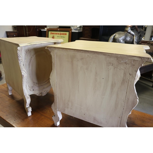 870 - Pair of painted nightstands, each approx 64cm H x 61cm W x 44cm D (2)