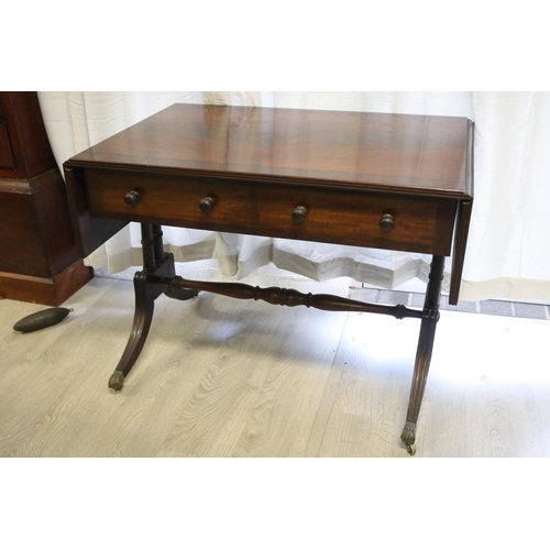 873 - English mahogany two drawer sofa table
