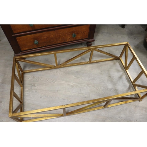 780 - Gold painted coffee table base, approx 34cm H x 145cm W x 70cm D