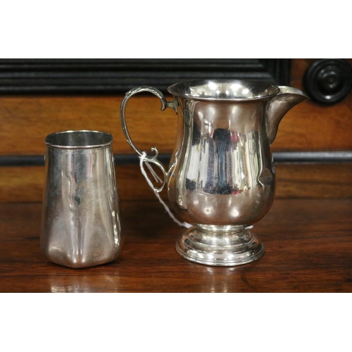 809 - Two hallmarked silver pieces, jug and a small vase, approx 10cm H & shorter & total approx 153 grams... 