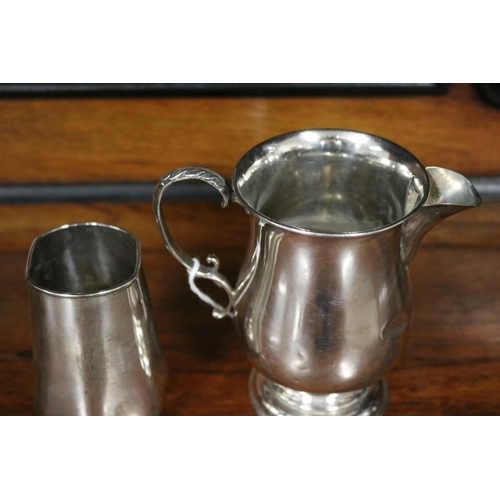 809 - Two hallmarked silver pieces, jug and a small vase, approx 10cm H & shorter & total approx 153 grams... 