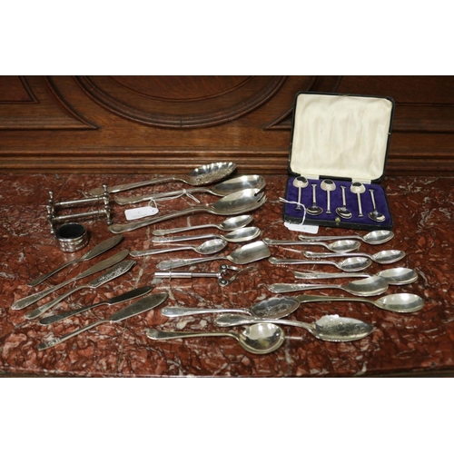 813 - Assortment of silver plate, one boxed