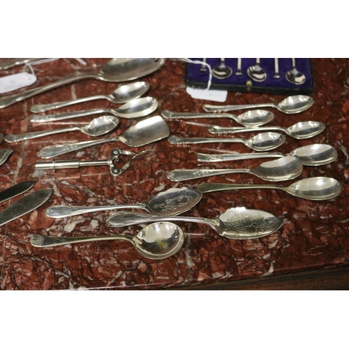 813 - Assortment of silver plate, one boxed