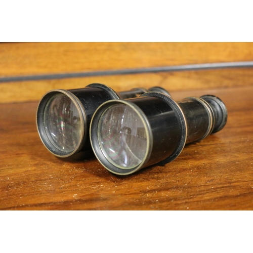 815 - Pair of antique 19th century binoculars, unmarked, engraved From Joe to Jack 23 March 1875