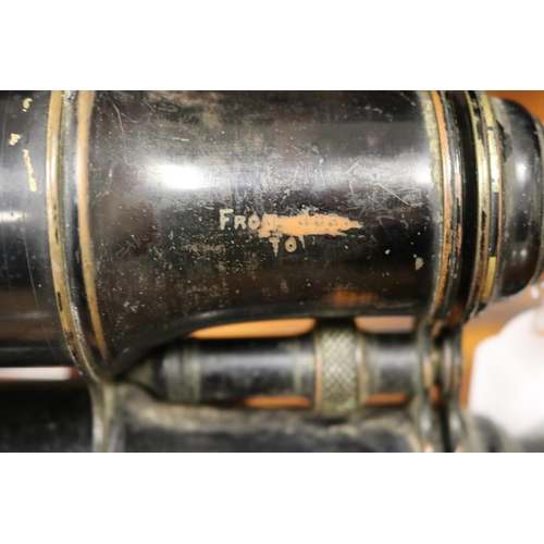 815 - Pair of antique 19th century binoculars, unmarked, engraved From Joe to Jack 23 March 1875