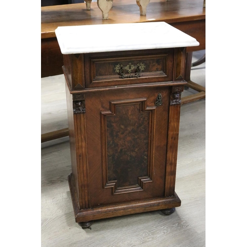 868 - French marble top nightstand, approx 82cm H x 49cm W x 38cm D