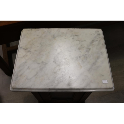 868 - French marble top nightstand, approx 82cm H x 49cm W x 38cm D