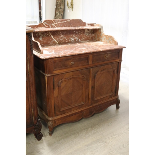 875 - Antique French Louis XV style marble top wash stand