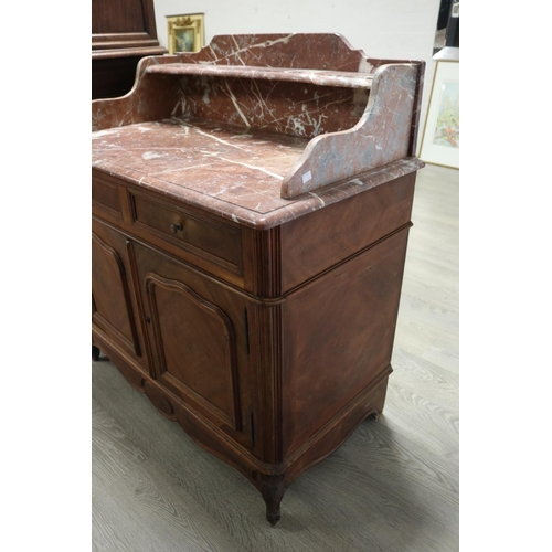 875 - Antique French Louis XV style marble top wash stand