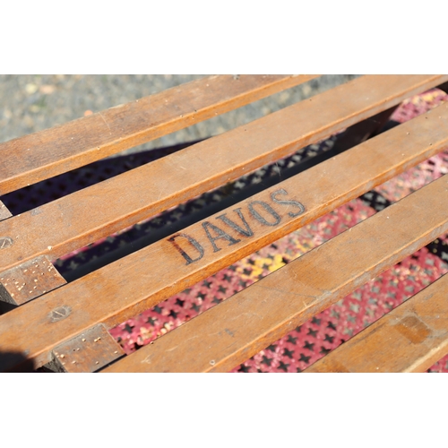 372 - Antique wooden toboggan, AF, approx 90cm L