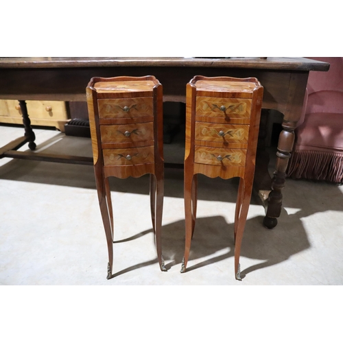 457 - Pair of French petit nightstands, approx 68cm H x 21cm W x 22cm D (2)