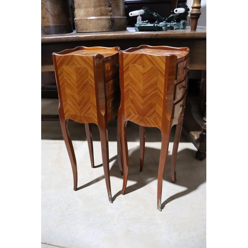 457 - Pair of French petit nightstands, approx 68cm H x 21cm W x 22cm D (2)