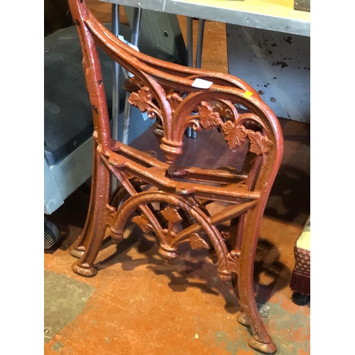 58 - Pair of vintage garden bench ends