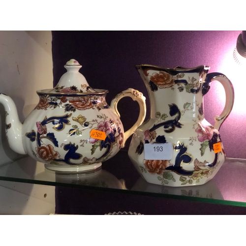 193 - Mason's teapot and Mason's jug