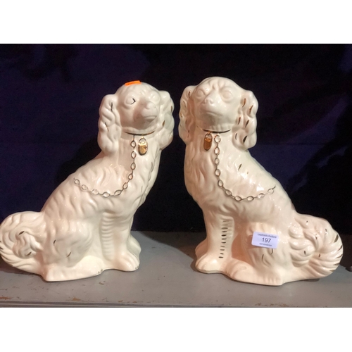 197 - Pair of Staffordshire dogs