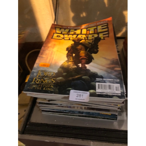 281 - Quantity of White Dwarf magazines