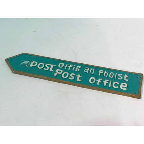 166 - Metal post office sign