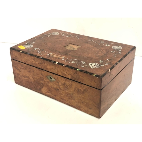 226 - Victorian inlaid walnut sewing box