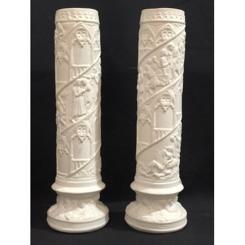 272 - Tall pair of plaster vases, 40cm tall