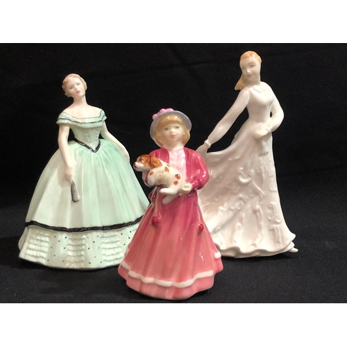 296 - 2 Royal Doulton figures and a Coalport figure