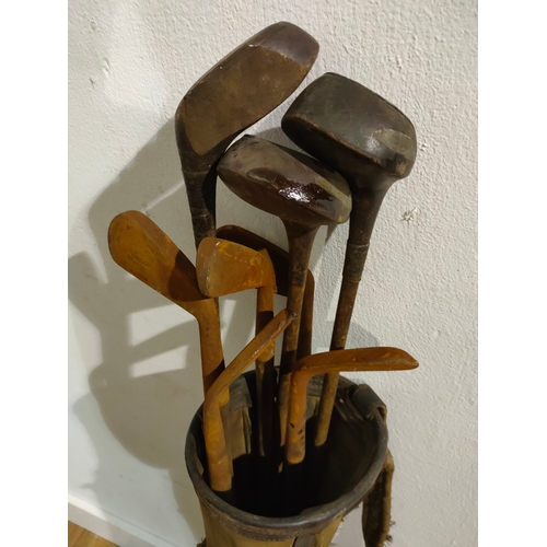 174 - Quantity of old hickory golf clubs, some made  in Scotland