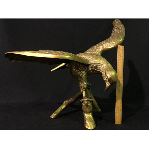 125 - Large brass eagle, 53cm