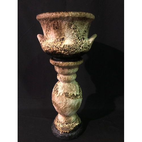 133 - West German lava decoration, planter on stand, 67cm