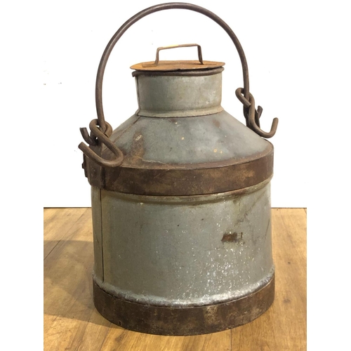 139 - Large metal churn with lid